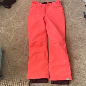 Roxy Women's Neon Coral Ski Pants Girls Size Large (12)